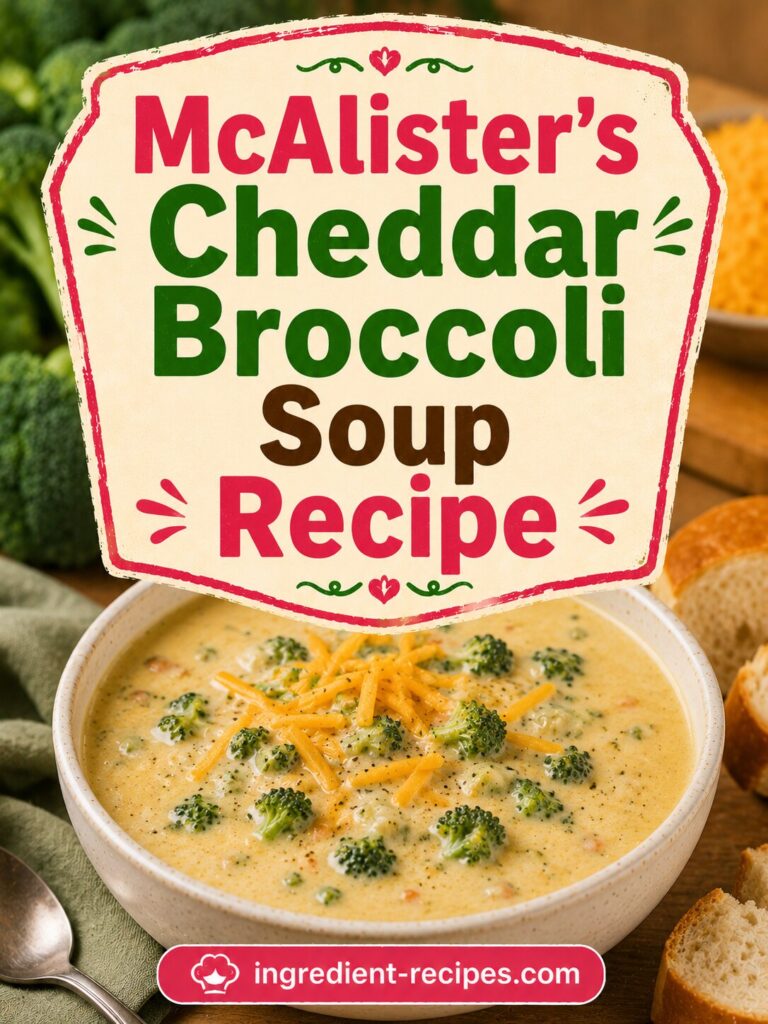 McAlister's Cheddar Broccoli Soup Recipe: Creamy Restaurant Delicacy