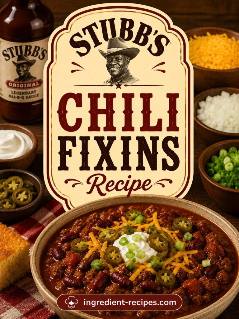 Stubbs Chili Fixins Recipe: Texas Style Chili Bowl