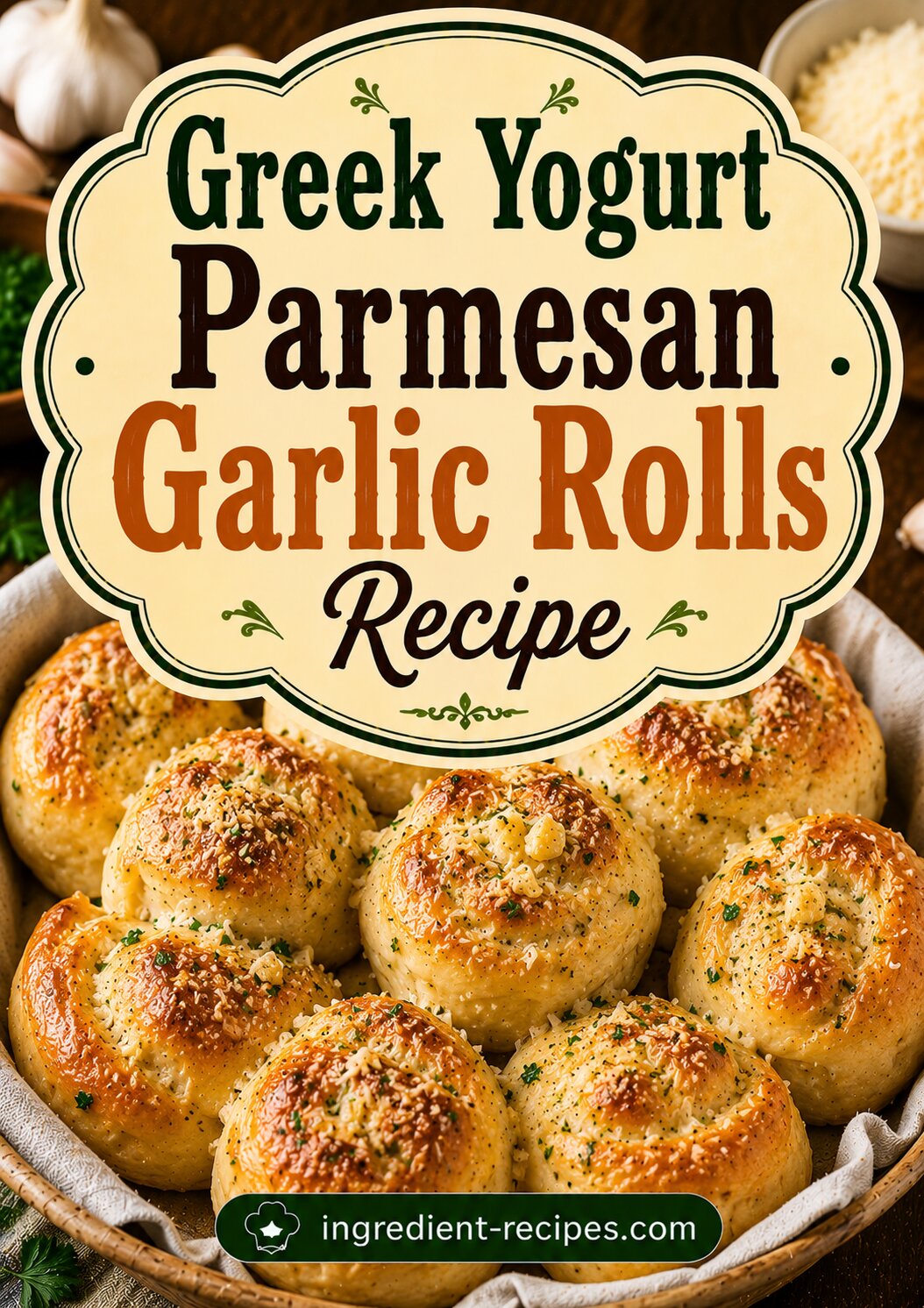 Greek Yogurt Parmesan Garlic Rolls Recipe